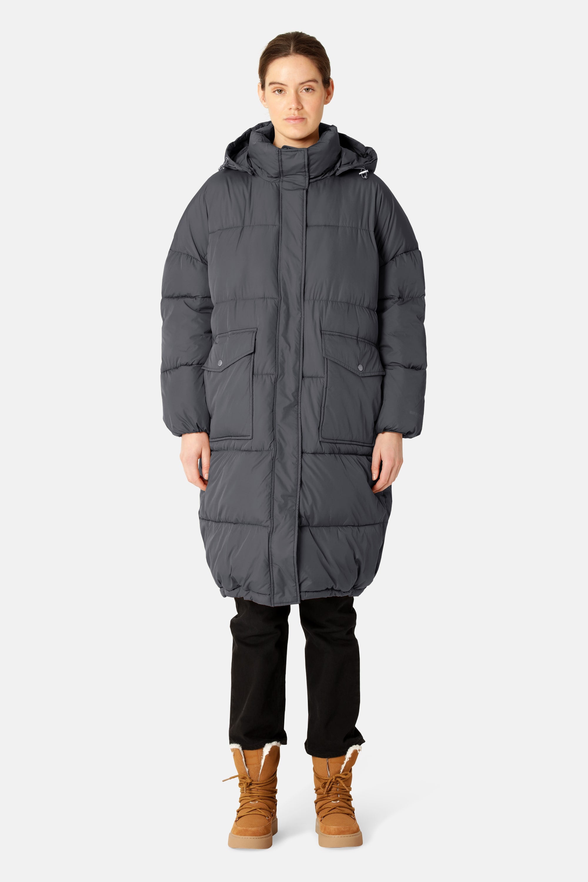 Long Padded Coat - Ombre Blue
